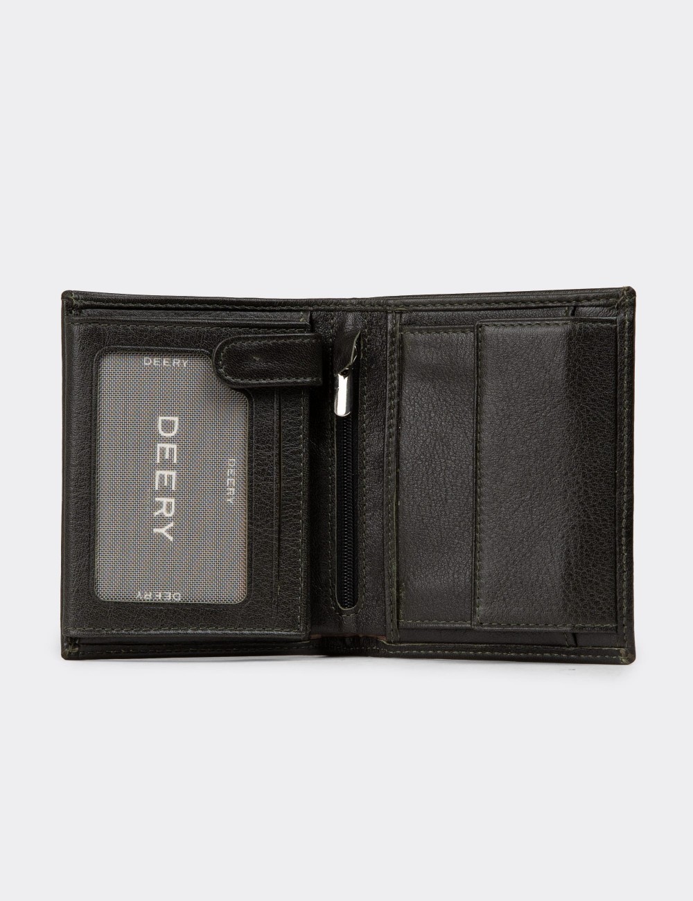 Men's Green Leather Wallet - 01102MHAKZ01 Men's Green Leather Wallet - 01102MHAKZ01