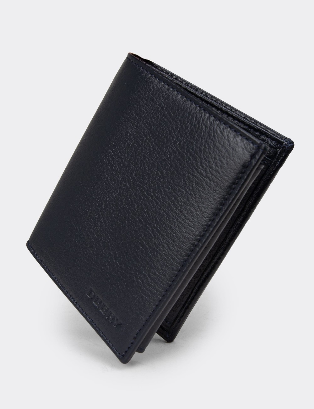 Men's Navy Leather Wallet - 01102MLCVZ01 Men's Navy Leather Wallet - 01102MLCVZ01