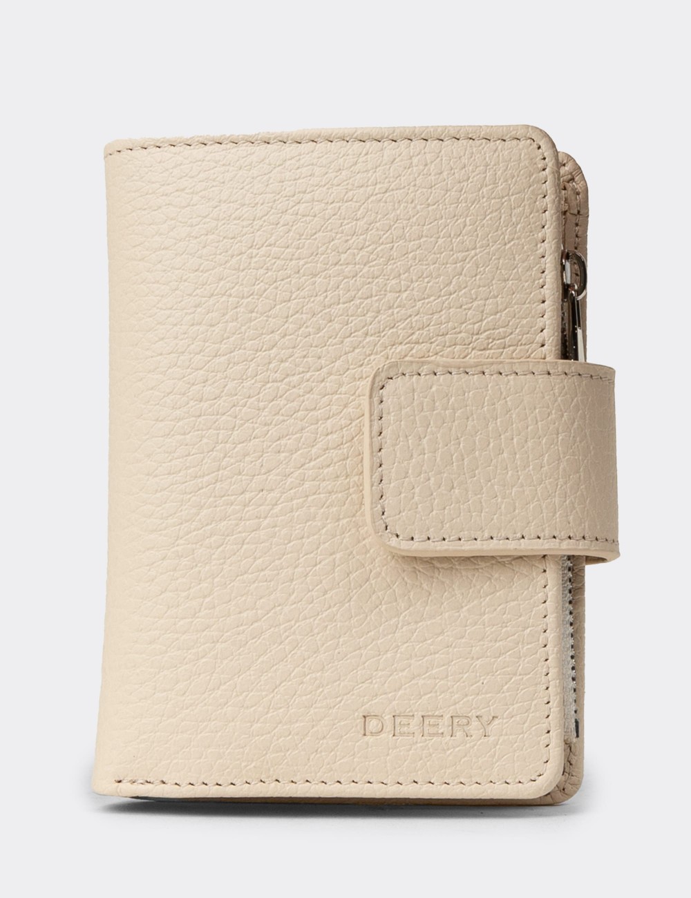 Women's Beige Leather Wallet - 00918ZBEJZ01