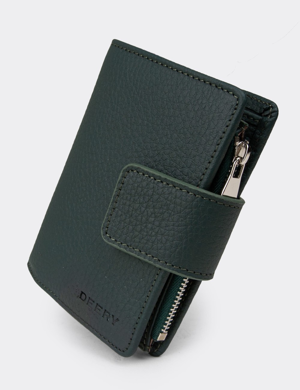 Women's Green Leather Wallet - 00918ZHAKZ01