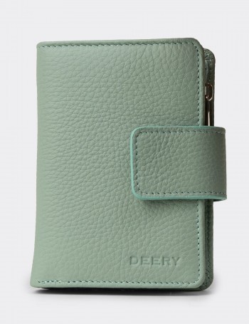 'Women's Green Leather Wallet' - 00918ZYSLZ01