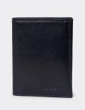 Men's Navy Leather Wallet