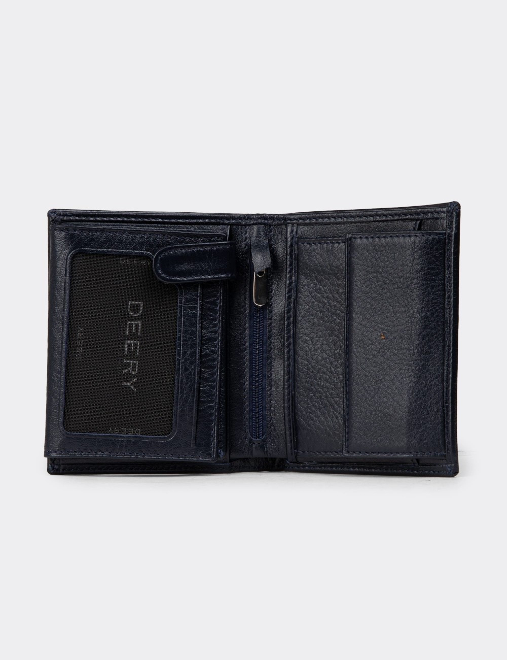 Men's Navy Leather Wallet - 01102MLCVZ01 Men's Navy Leather Wallet - 01102MLCVZ01