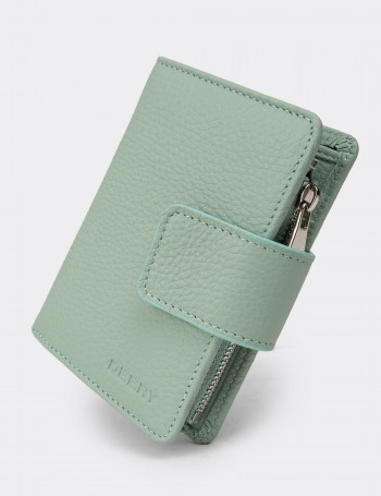 'Women's Green Leather Wallet' - 00918ZYSLZ01
