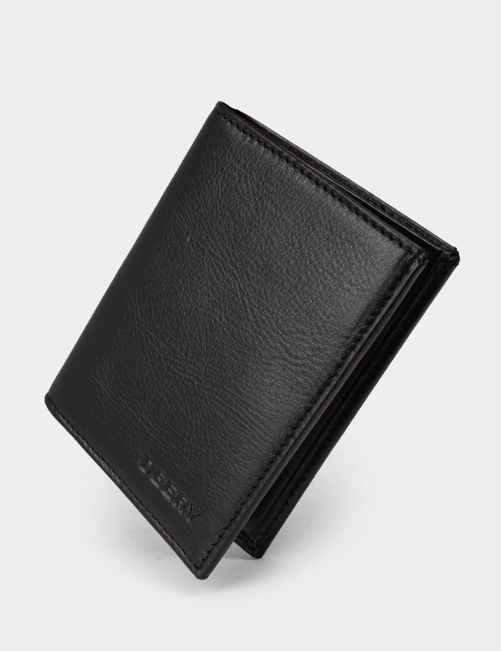 Men's Black Leather Wallet - 00216MSYHZ01 Men's Black Leather Wallet - 00216MSYHZ01