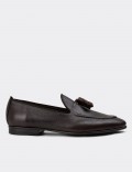Men's Brown Leather Slip-Ons