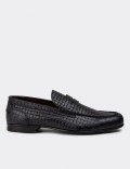 Men's Black Leather Loafers