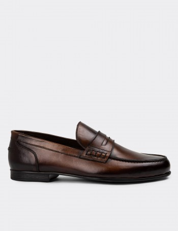 Men's Tan Leather Loafers