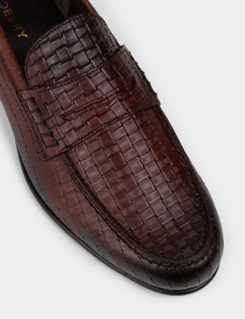 Men's Tan Leather Loafers