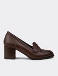 Women's Brown Leather Moccasins