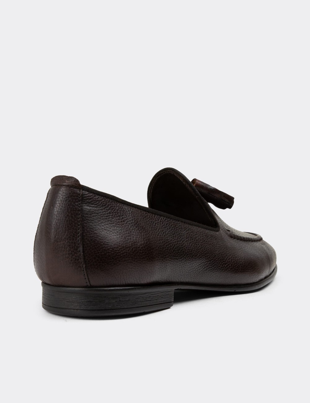 Men's Brown Leather Slip-Ons - 01701MKHVC66 Men's Brown Leather Slip-Ons - 01701MKHVC66