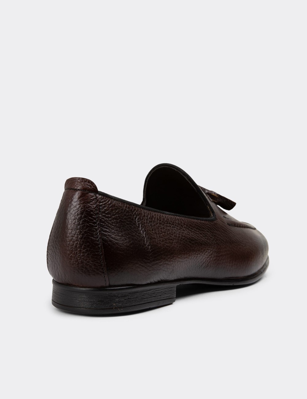 Men's Brown Leather Loafers - 01701MKHVC40