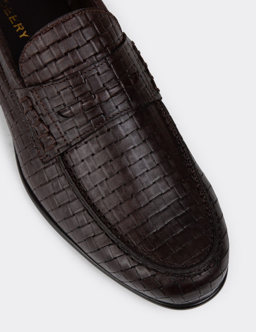 Men's Brown Leather Loafers - 01978MKHVC10 Men's Brown Leather Loafers - 01978MKHVC10