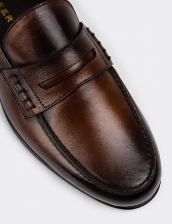 Men's Tan Leather Loafers
