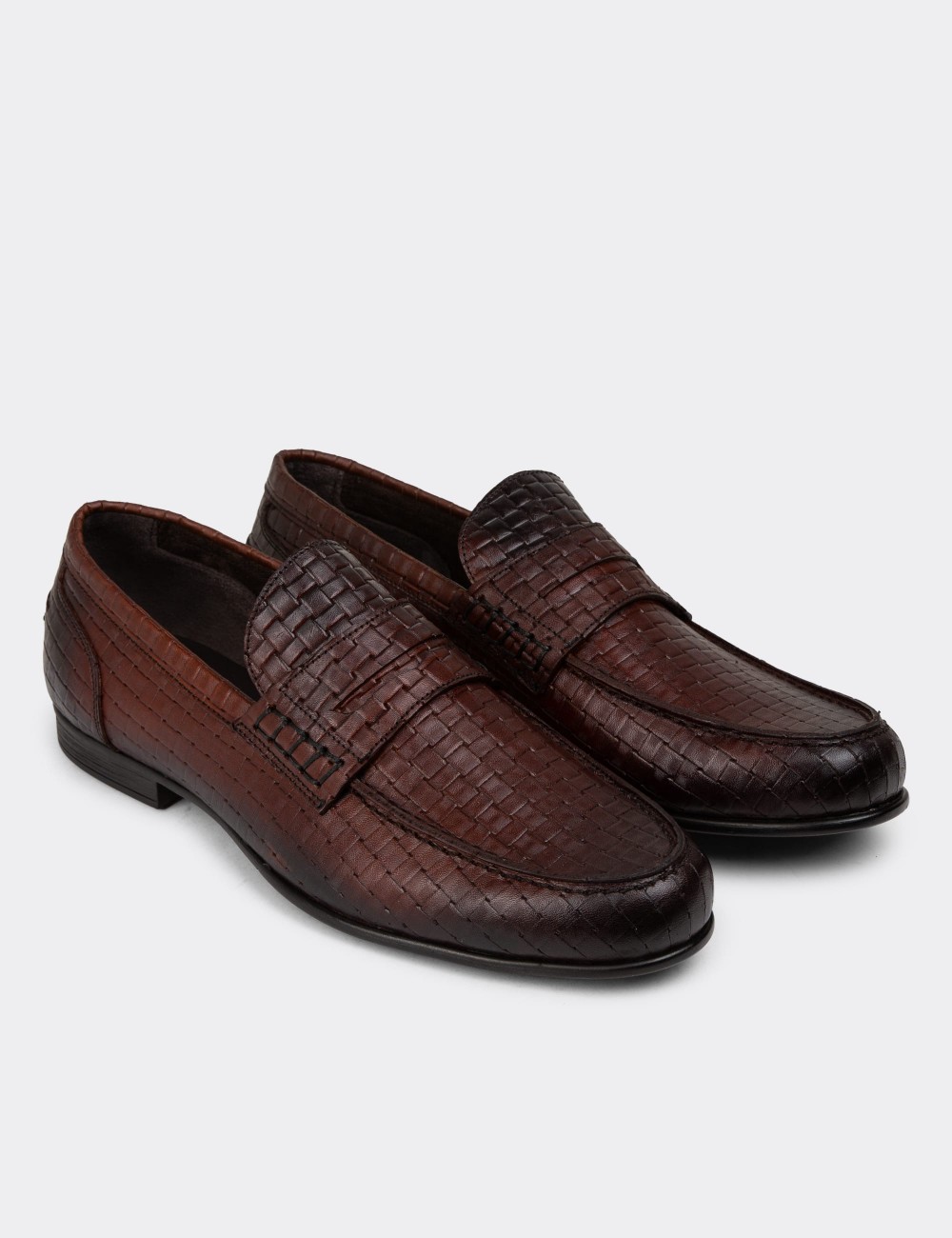 Men's Tan Leather Loafers - 01978MTBAC21 Men's Tan Leather Loafers - 01978MTBAC21