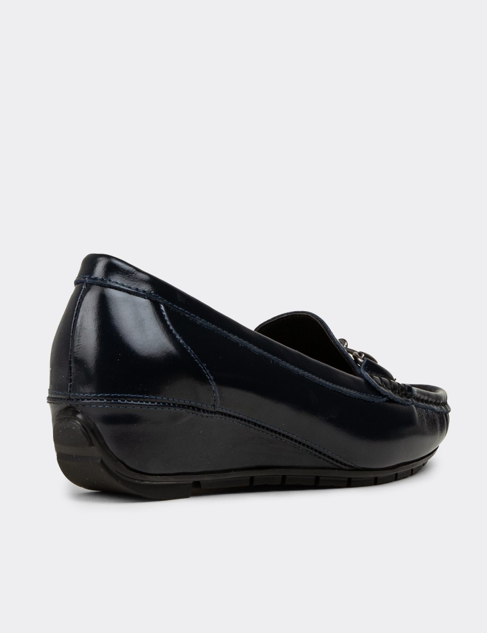 Women's Navy Glossy Leather Shoes - DL747ZLCVC01 Women's Navy Glossy Leather Shoes - DL747ZLCVC01