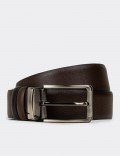 Leather Brown and Black Double Sided Men's Belt