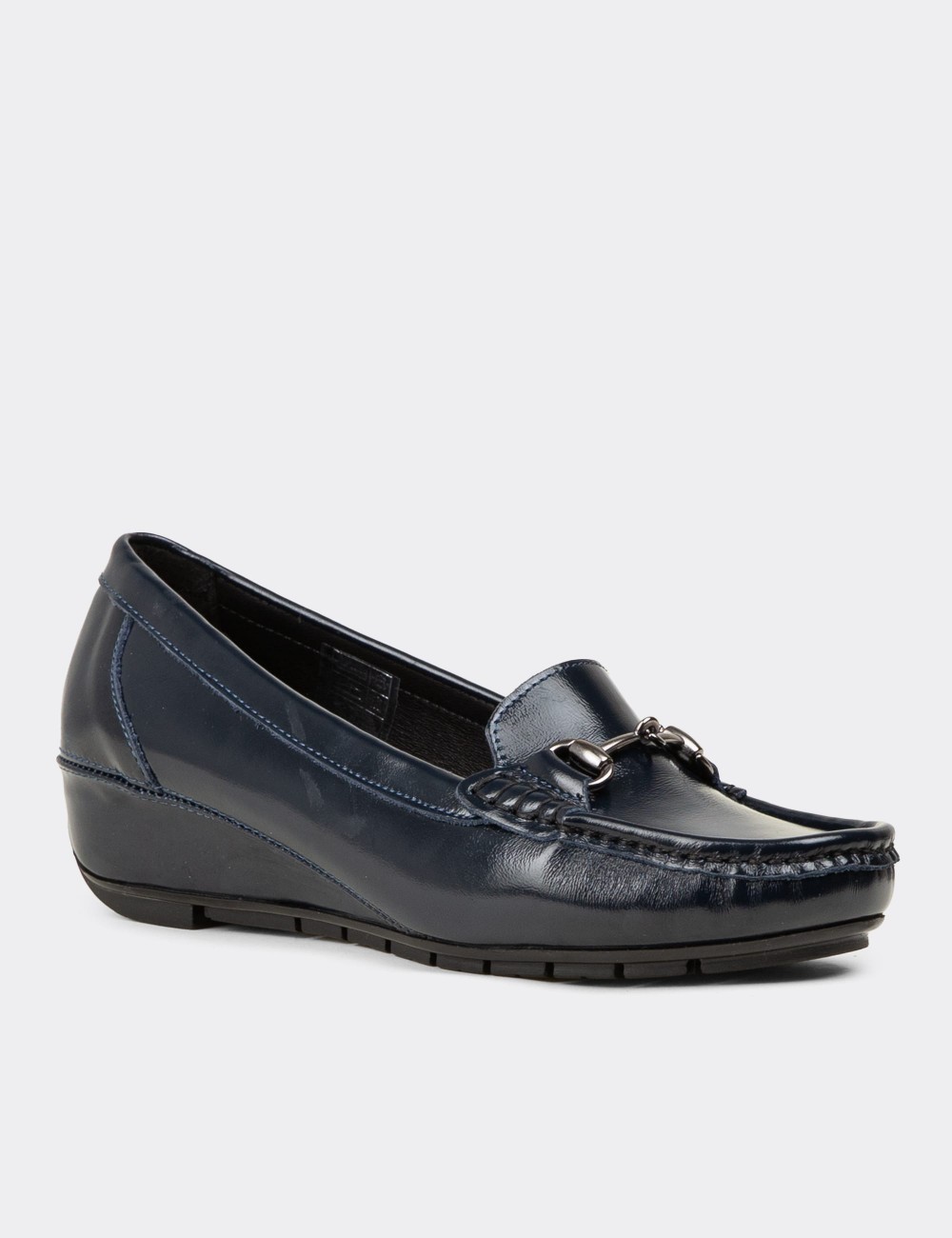 Women's Navy Glossy Leather Shoes - DL747ZLCVC01 Women's Navy Glossy Leather Shoes - DL747ZLCVC01