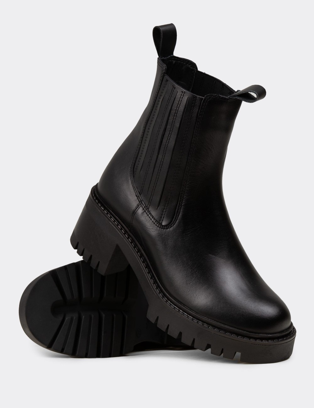Women's Black Leather Boots - R2562ZSYHC01 Women's Black Leather Boots - R2562ZSYHC01