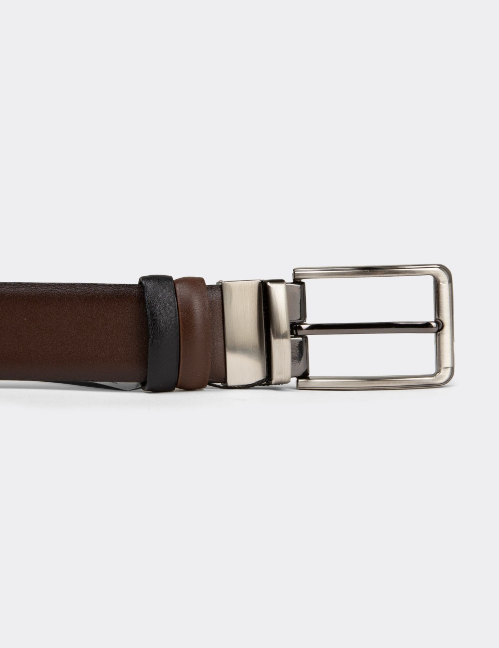 Leather Brown and Black Double Sided Men's Belt - TB003MKHVW01 Leather Brown and Black Double Sided Men's Belt - TB003MKHVW01