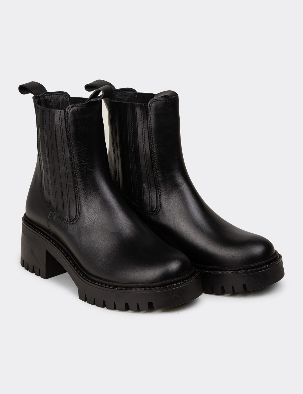 Women's Black Leather Boots - R2562ZSYHC01 Women's Black Leather Boots - R2562ZSYHC01