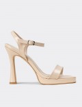 Women's Beige Patent High Heels