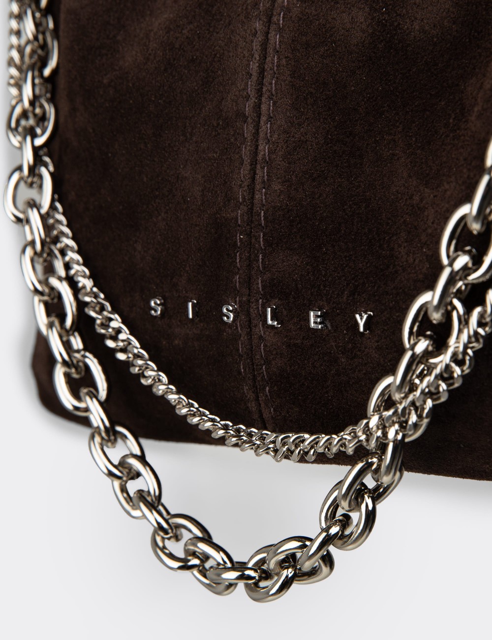 Brown Suede Leather Shoulder Bag - SL299ZKHVY01