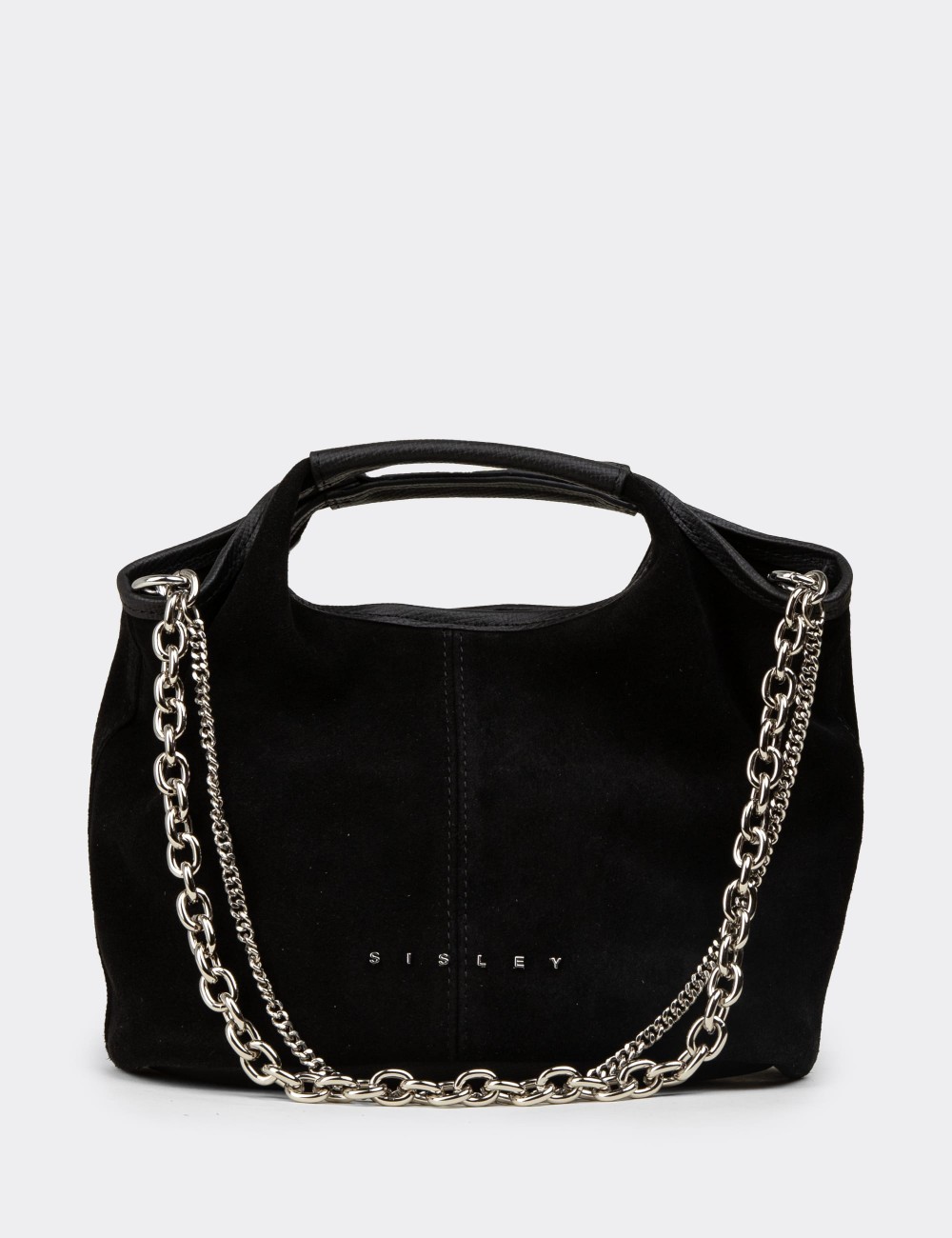 Black Suede Leather Shoulder Bag - SL299ZSYHY01