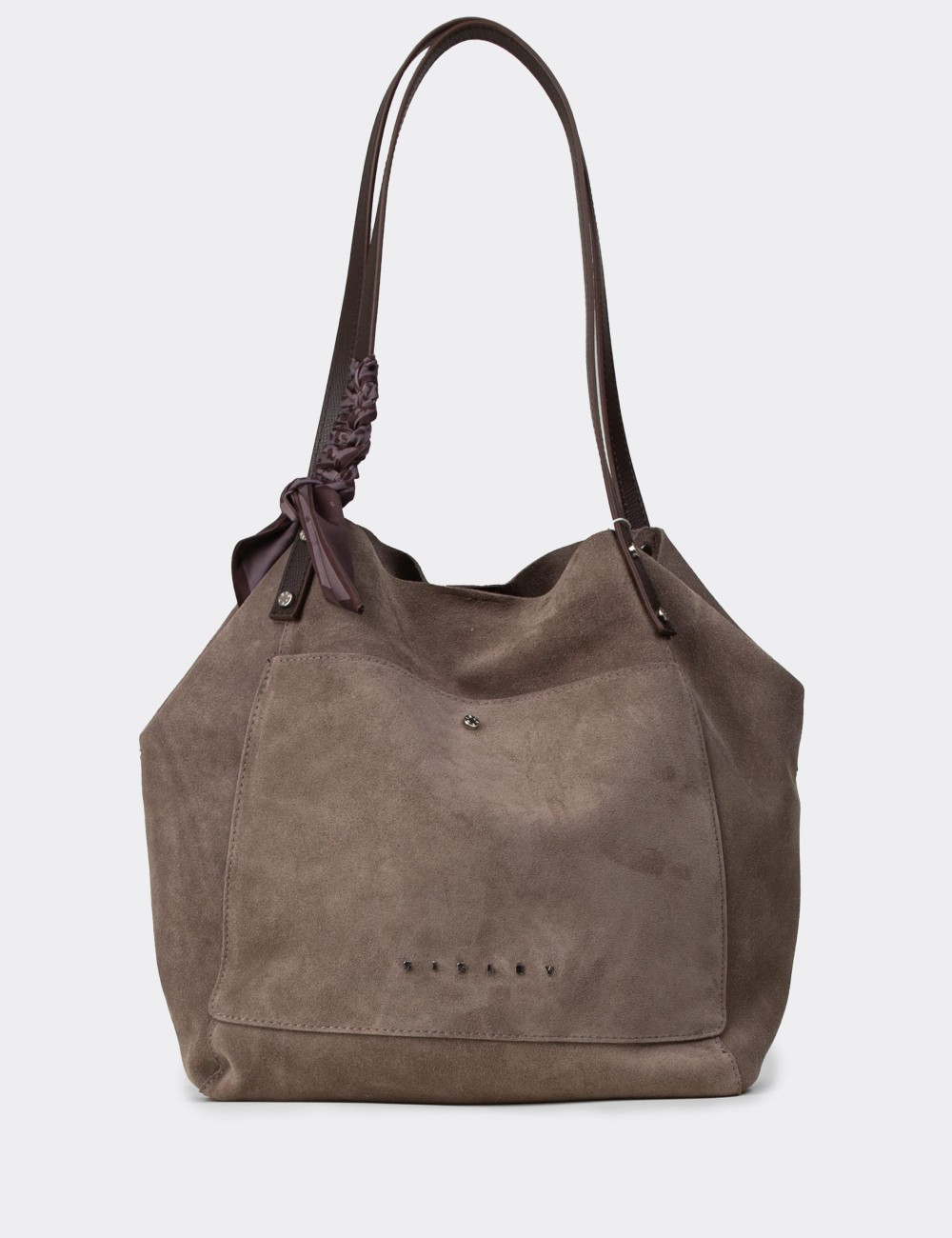 Sandstone Suede Leather Shoulder Bag - SL303ZVZNY01