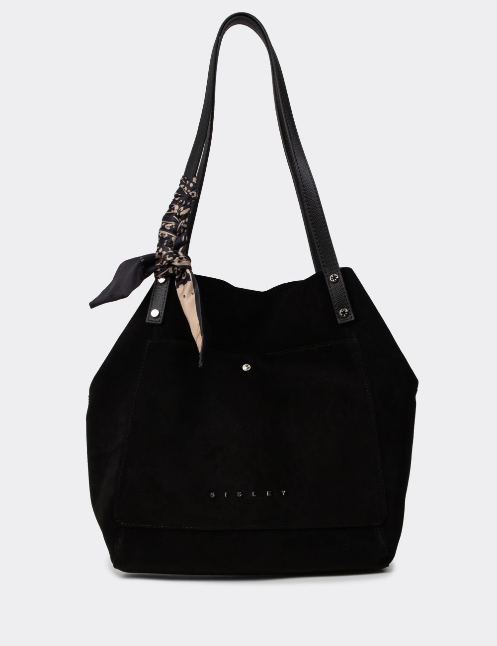 Black Suede Leather Shoulder Bag - SL303ZSYHY01