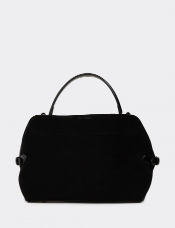 Black Suede Leather Shoulder Bag - K2708ZSYHY01