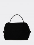 Black Suede Leather Shoulder Bag