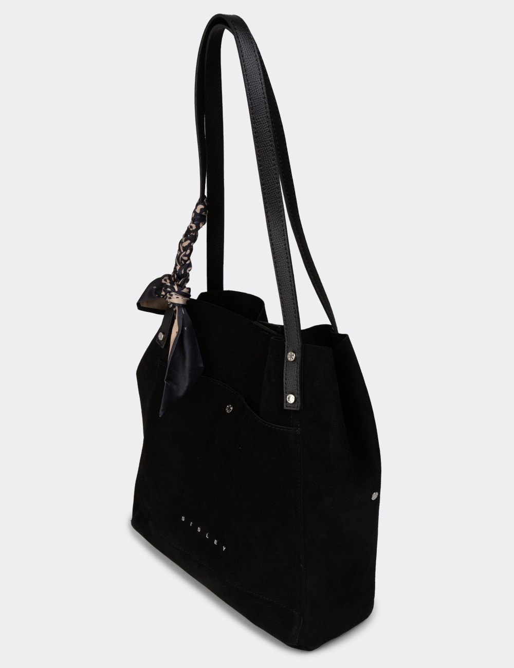 Black Suede Leather Shoulder Bag - SL303ZSYHY01