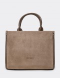 Sandstone Suede Leather Shoulder Bag