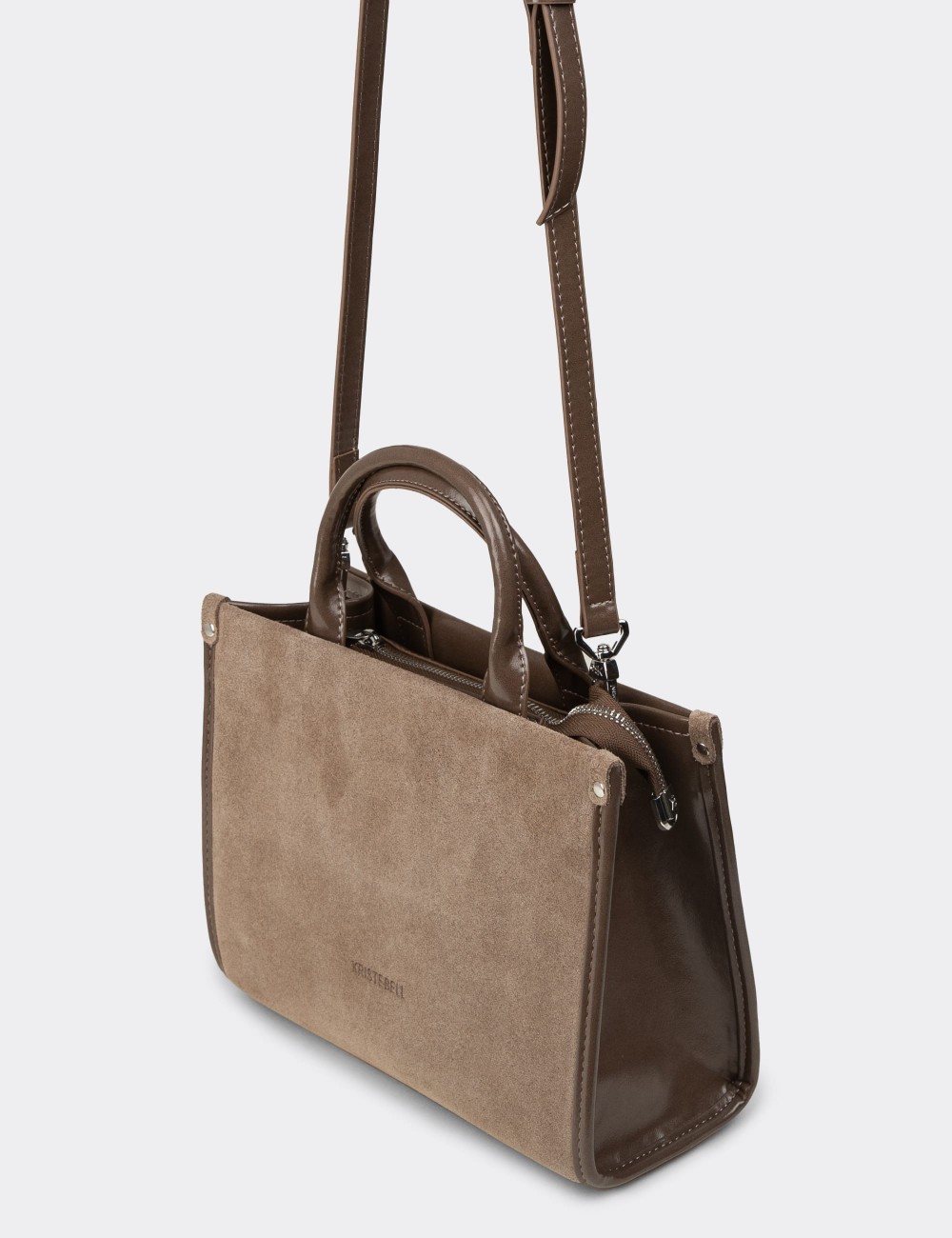 Sandstone Suede Leather Shoulder Bag - K7458ZVZNY01