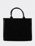 Black Suede Leather Shoulder Bag