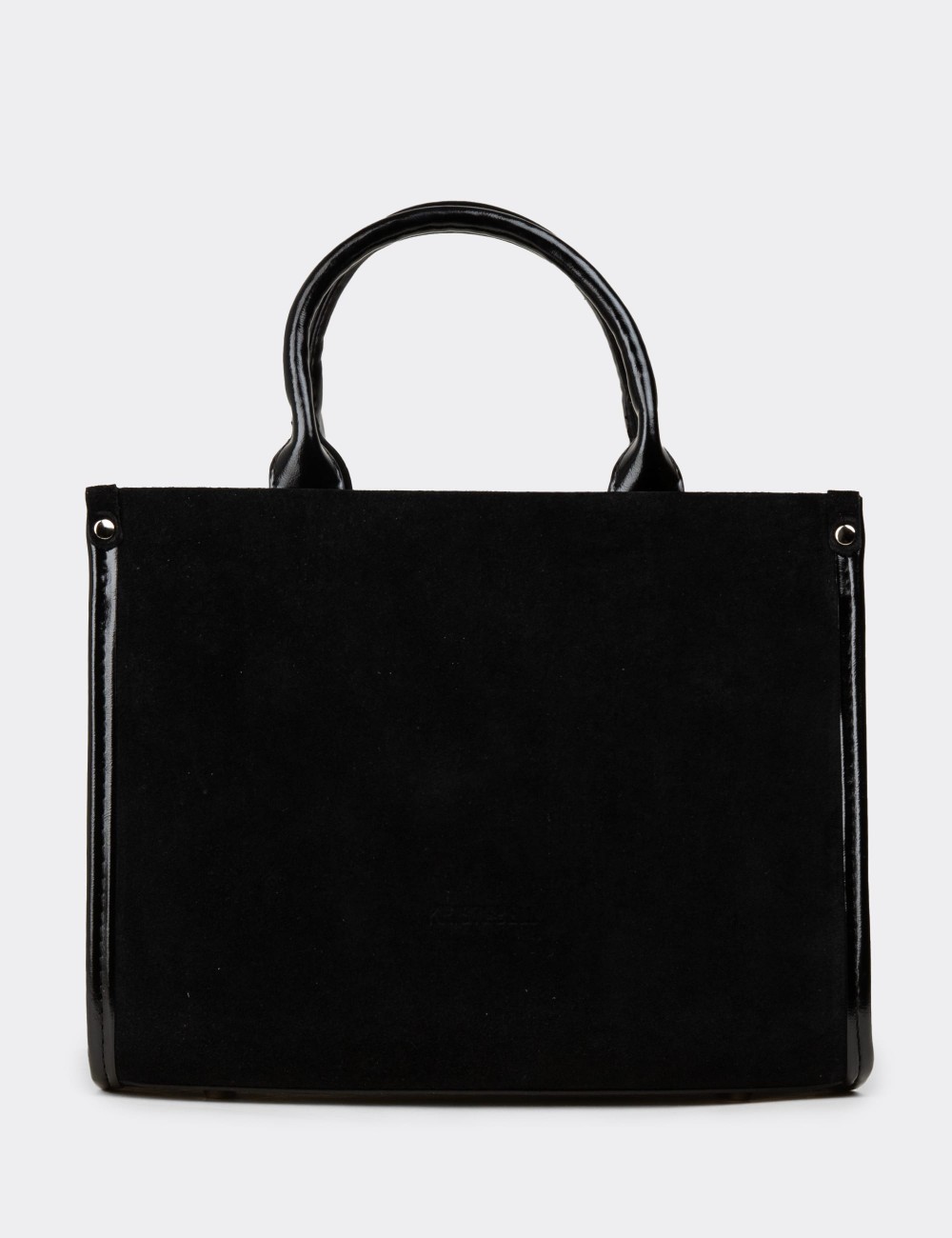 Black Suede Leather Shoulder Bag - K7458ZSYHY01