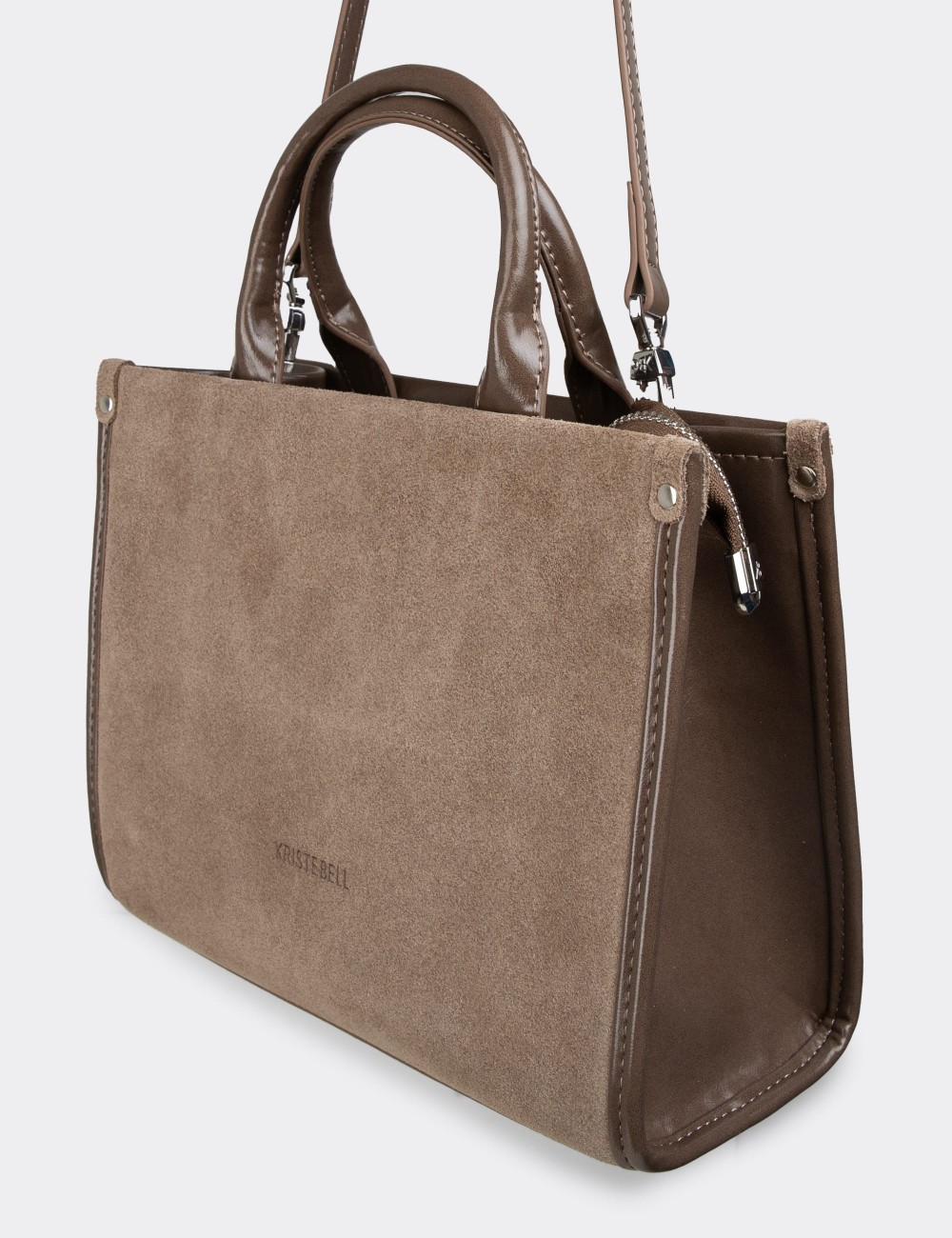 Sandstone Suede Leather Shoulder Bag - K7458ZVZNY01