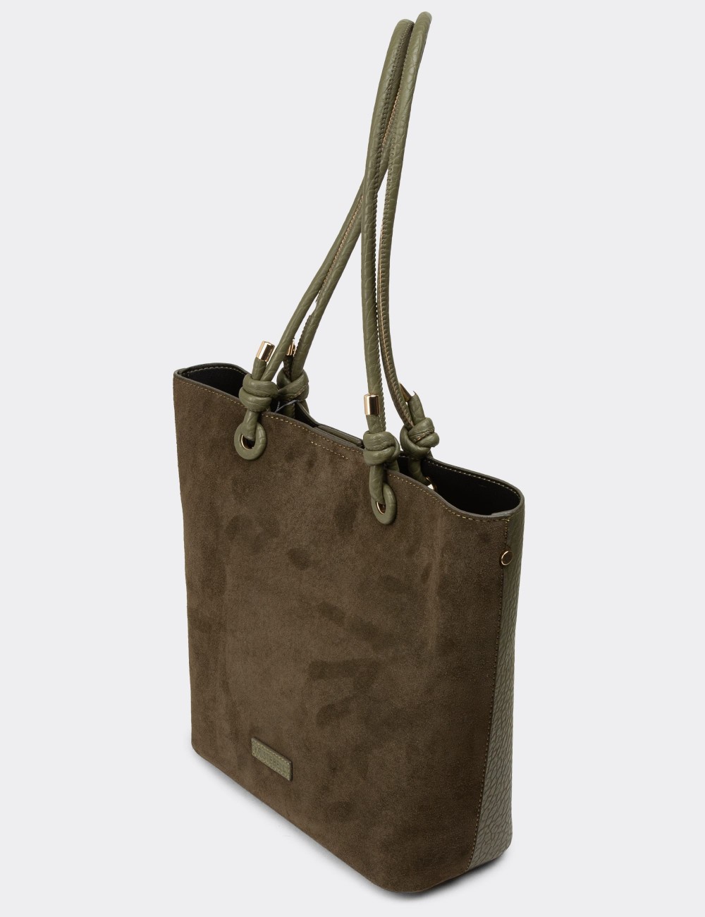 Green Suede Leather Shoulder Bag - K7460ZHAKY01