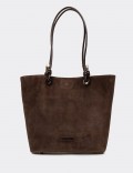 Brown Suede Leather Shoulder Bag