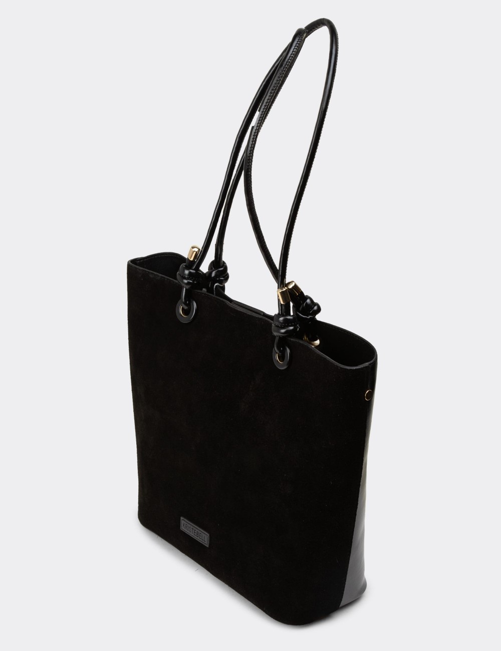 Black Suede Leather Shoulder Bag - K7460ZSYHY01