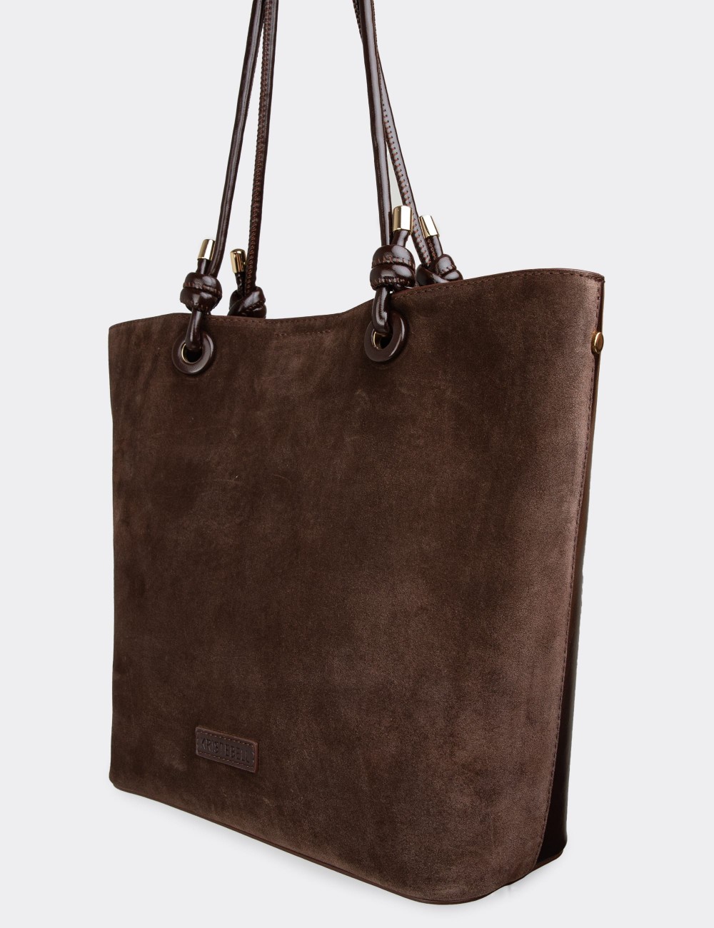 Brown Suede Leather Shoulder Bag - K7460ZKHVY01