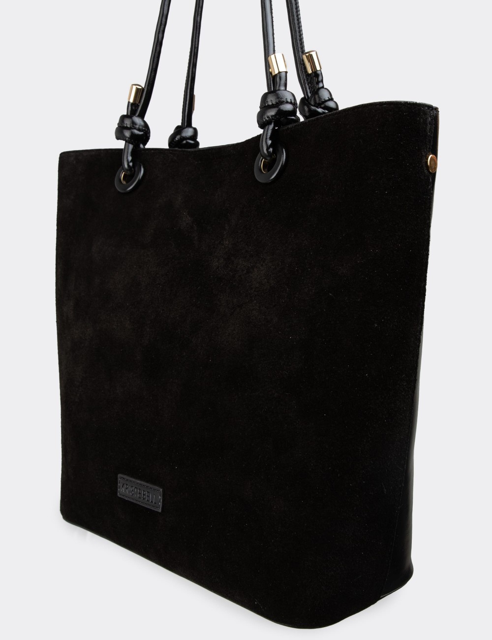 Black Suede Leather Shoulder Bag - K7460ZSYHY01