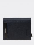 Men's Navy Leather Wallet