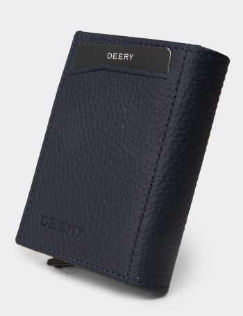Men's Navy Leather Wallet