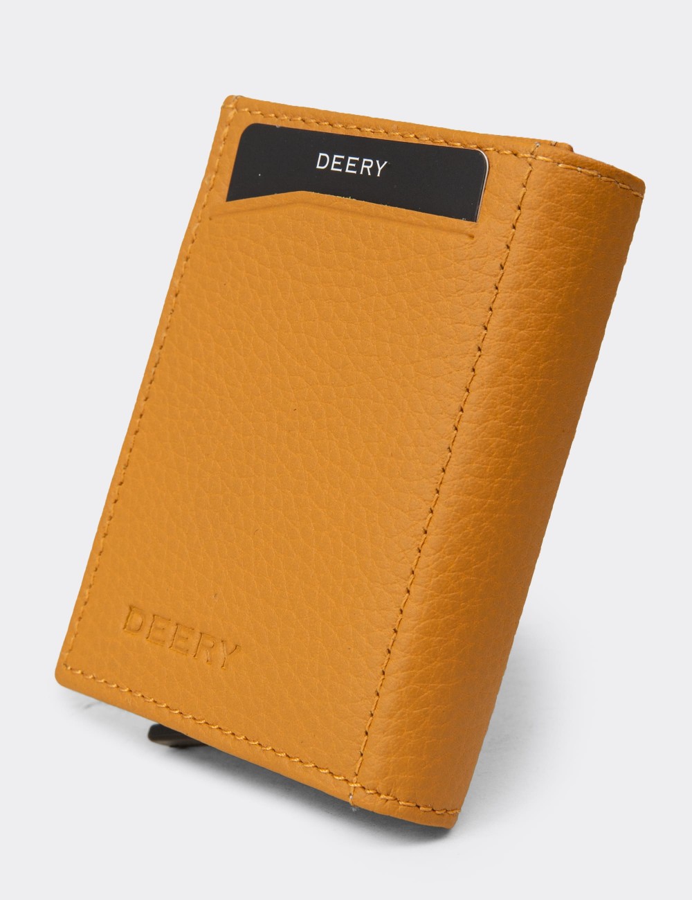 Men's Yellow Leather Wallet - 00626MHRDZ01 Men's Yellow Leather Wallet - 00626MHRDZ01