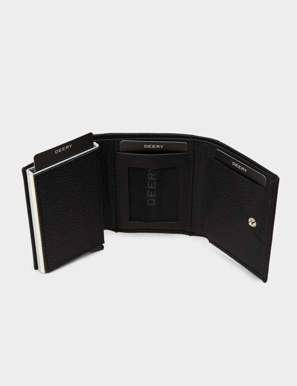 Men's Black Leather Wallet - 00626MSYHZ02 Men's Black Leather Wallet - 00626MSYHZ02