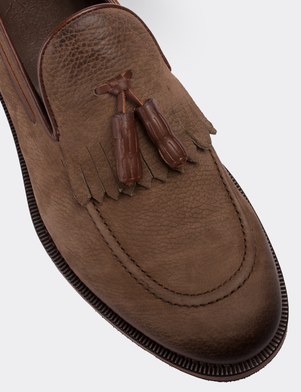 Sandstone Nubuck Leather Loafers - 01682MVZNE01