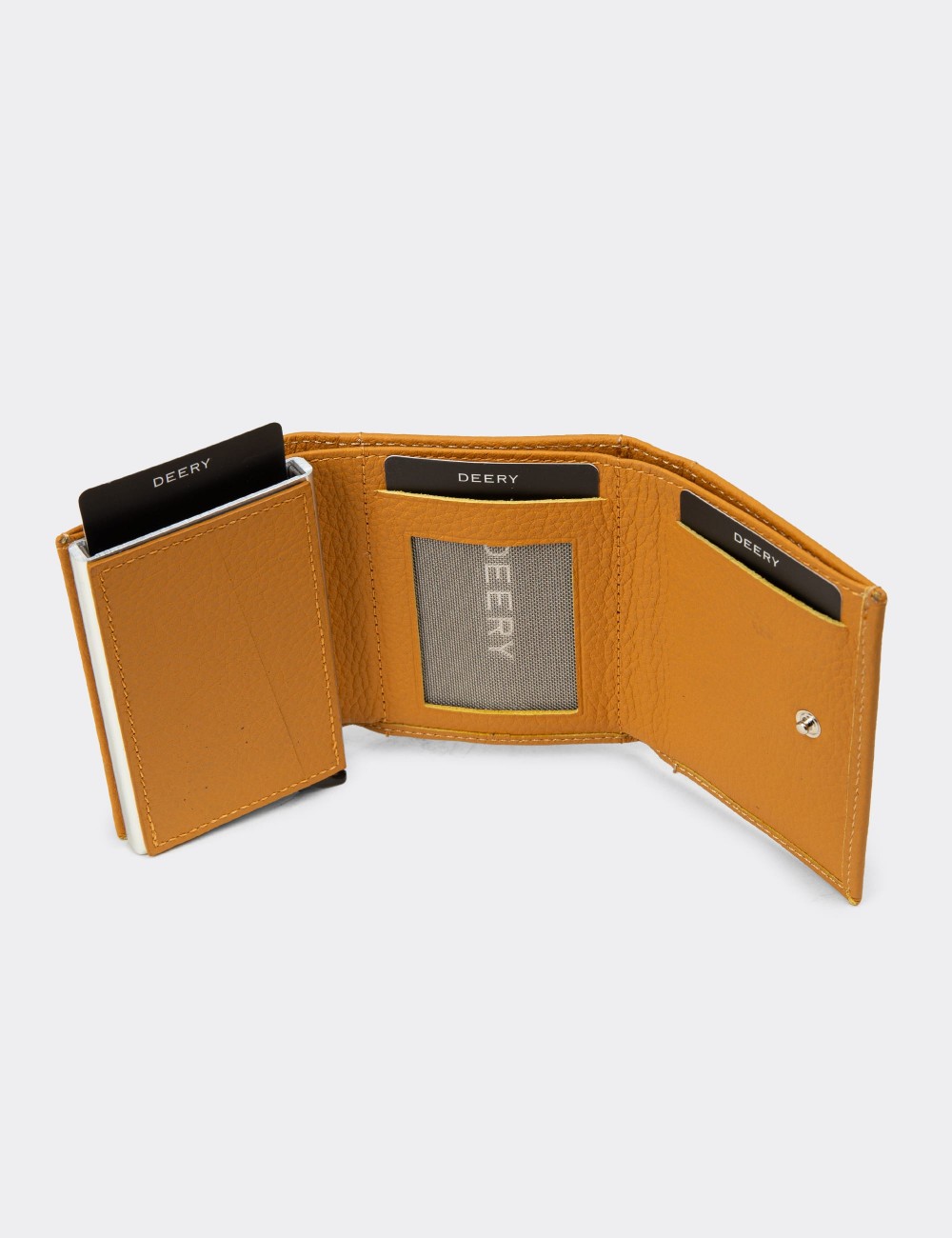 Men's Yellow Leather Wallet - 00626MHRDZ01 Men's Yellow Leather Wallet - 00626MHRDZ01