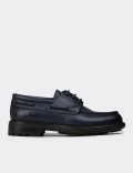 Men's Navy Leather Nautical Footwear